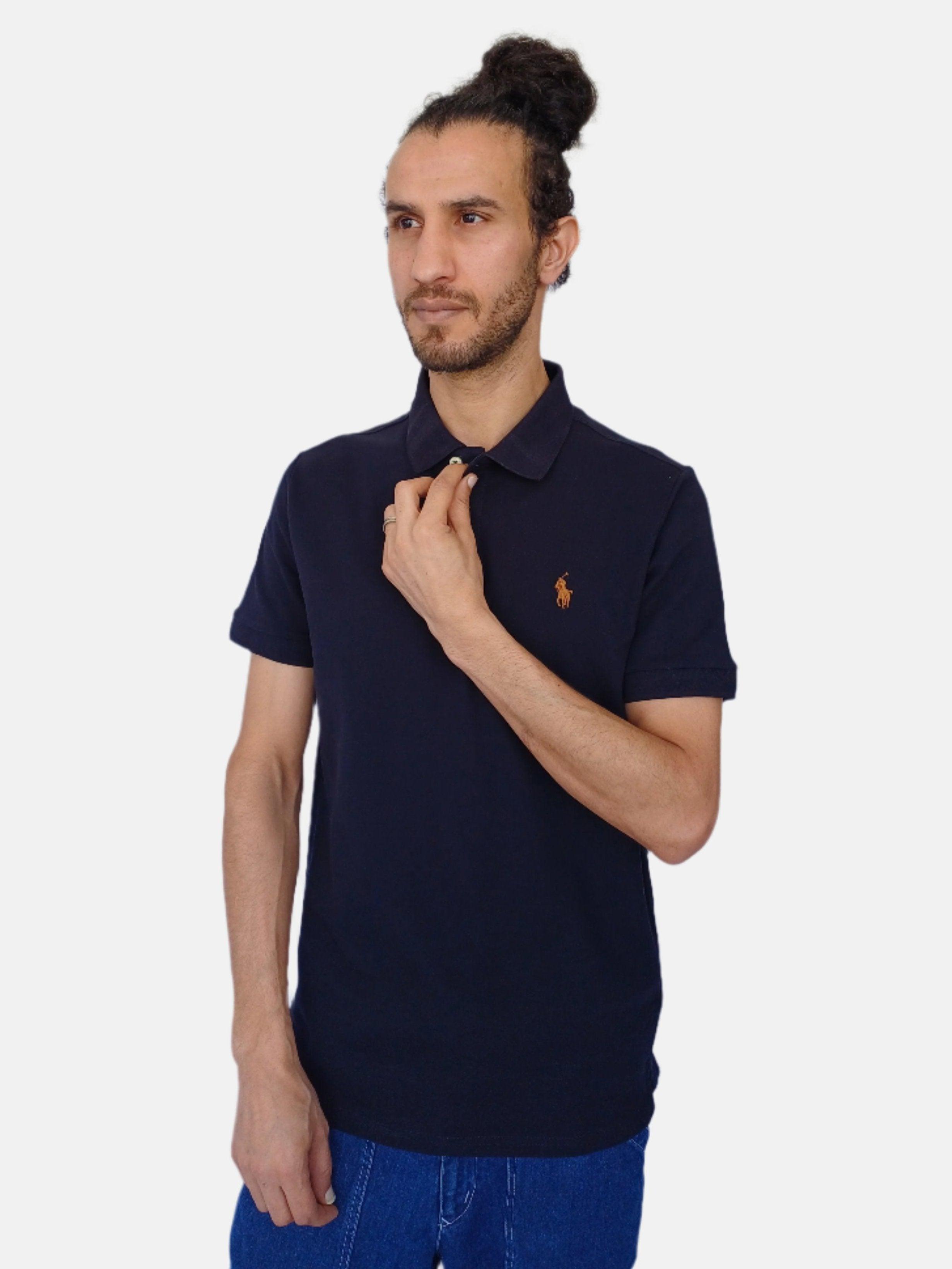 Navy Ralph Lauren Men Plain Polo T shirt Small Pony Slim Fit Brands Outlet