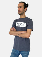 BOSS Grey White Roundneck T-shirt