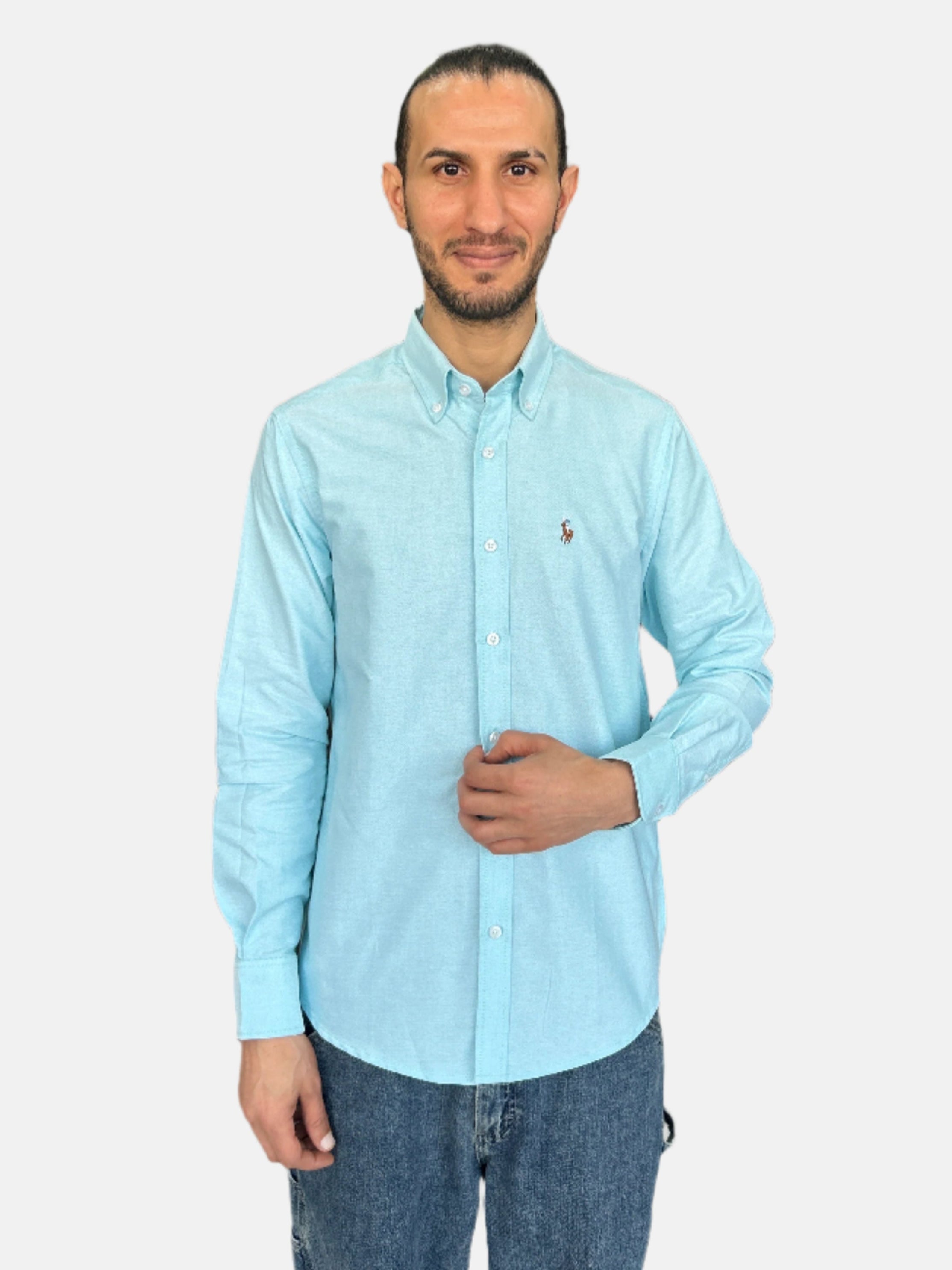 Ralph Lauren Men Slim Fit Shirt Mint Blue 41381