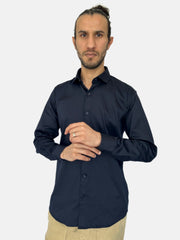 Navy Armani Exchange Men Slim Shirt