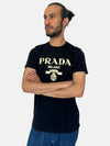 PRADA MILANO Black White Logo DAL 1913 Men T-shirt