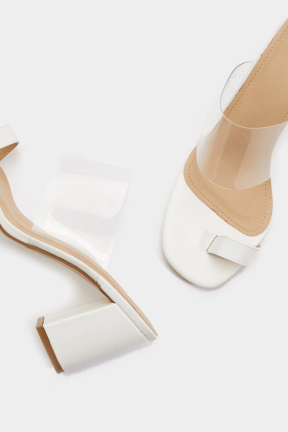 Nasty Gal Women Heel Sandal White