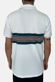 LACOSTE WHITE MULTI STRIPE POLO T-SHIRT