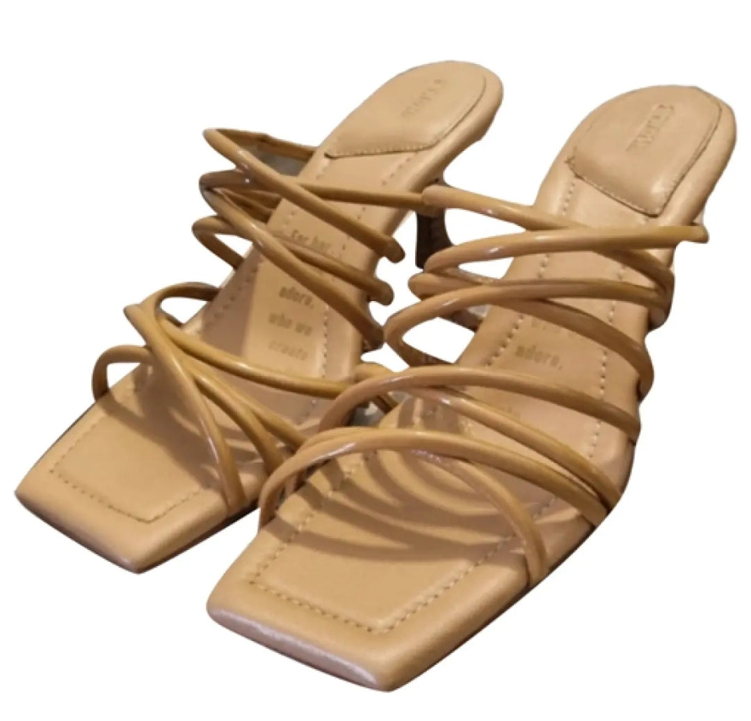 BRONX Women Heel Sandal 84933-K Dark Camel Oli-viah Patent Vachetta