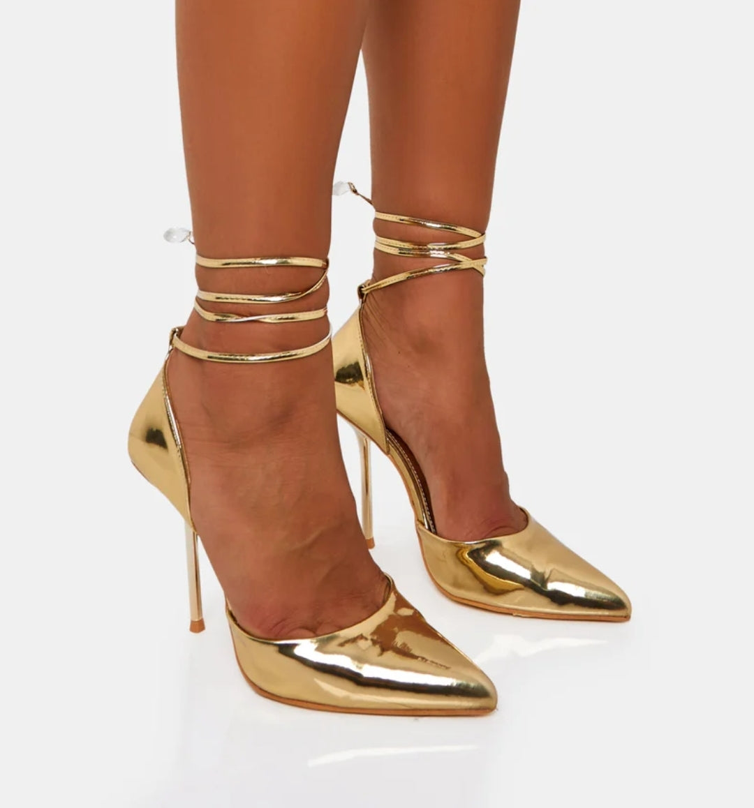 Public Desire Women High Heeled Close Toe Pumps Gold 12056456