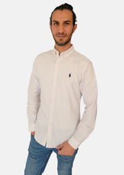 Ralph Lauren Plain White Men Shirts Small Pony Slim Fit