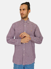 Ralph Lauren Wine White Check Classic Fit FS Shirts