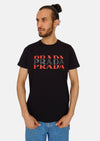 PRADA MILANO Black-Red Logo Men T-shirt