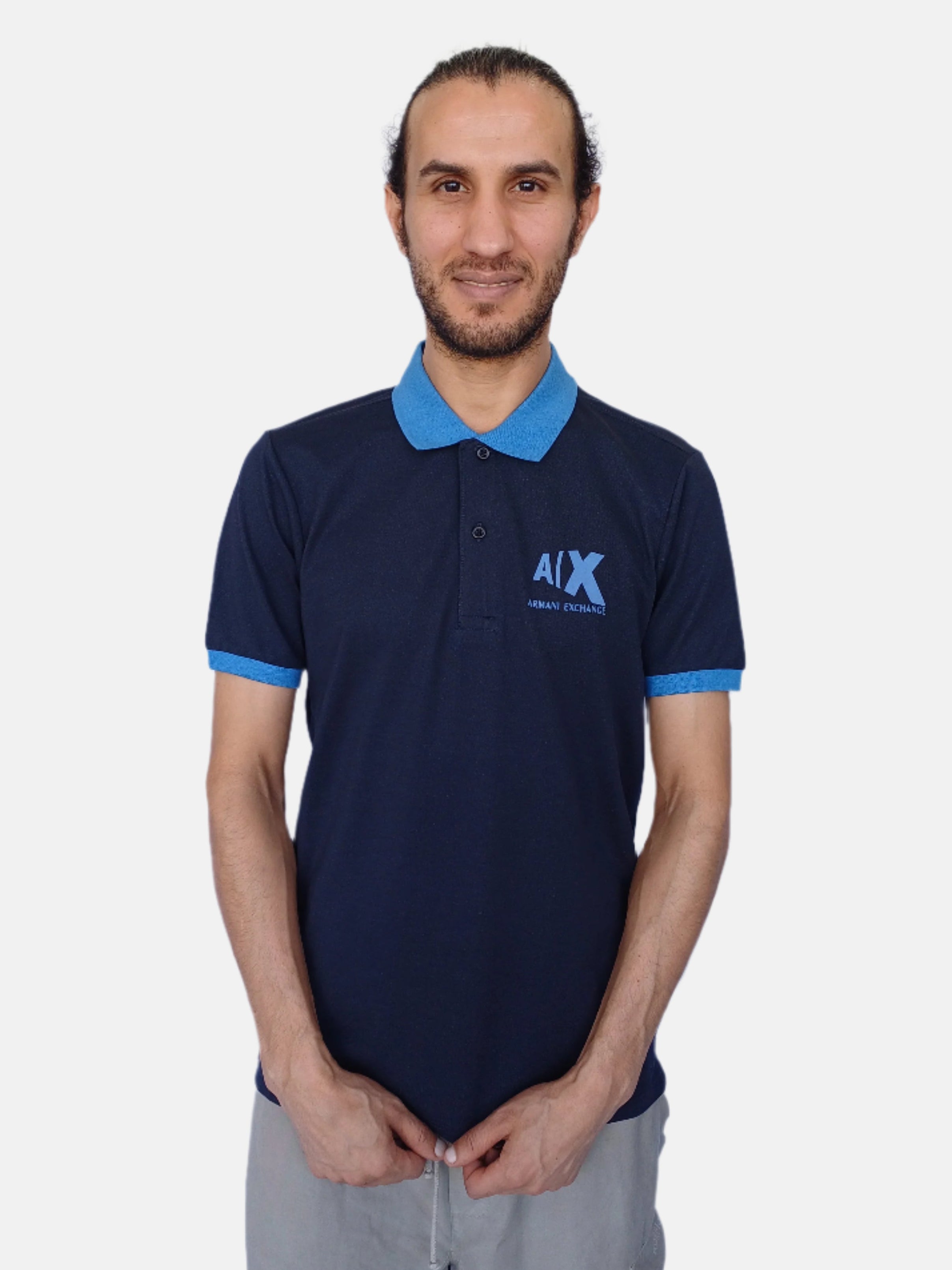 Navy Armani Exchange Men Polo T-shirt