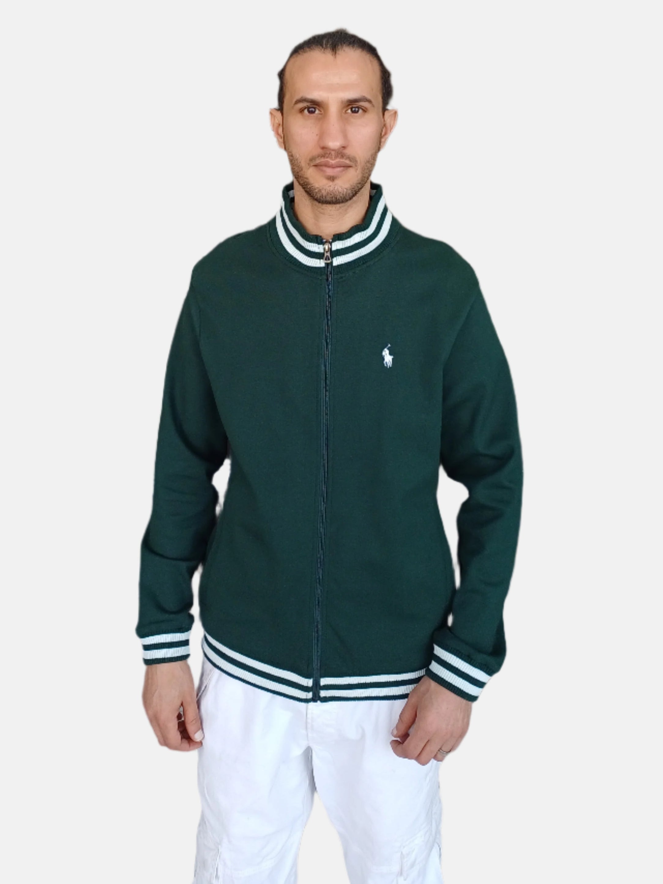 Ralph Lauren Green Men Custom Slim Fit Full-Zip Jacket