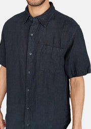 Timberland Black Men Shirts Short Sleeve Linen