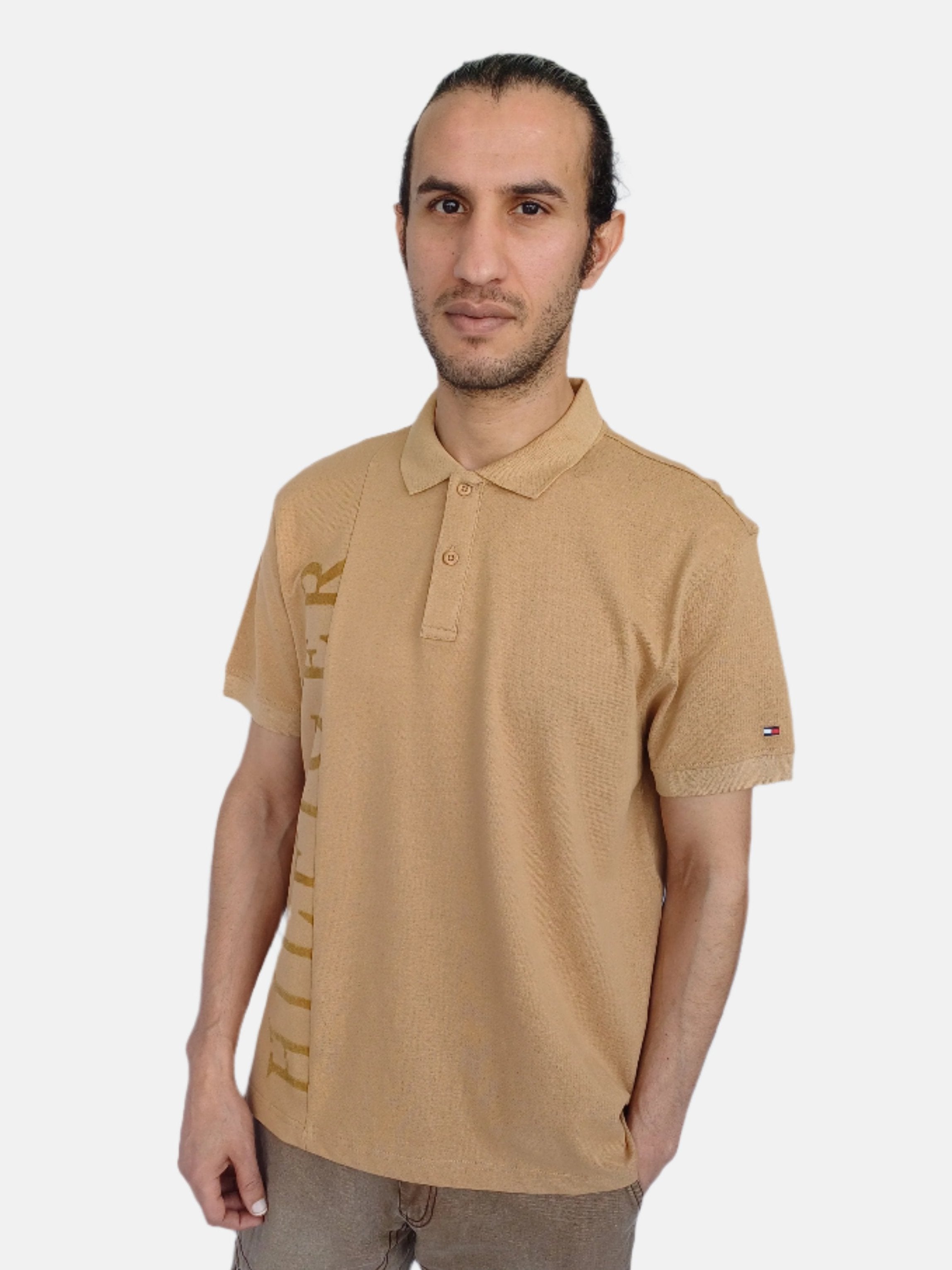 Tommy Hilfiger Men Polo T-shirt Regular Fit Brown