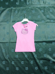 HELLO KITTY PINK-5Y GIRL RN T-SHIRT SS HK040350V01