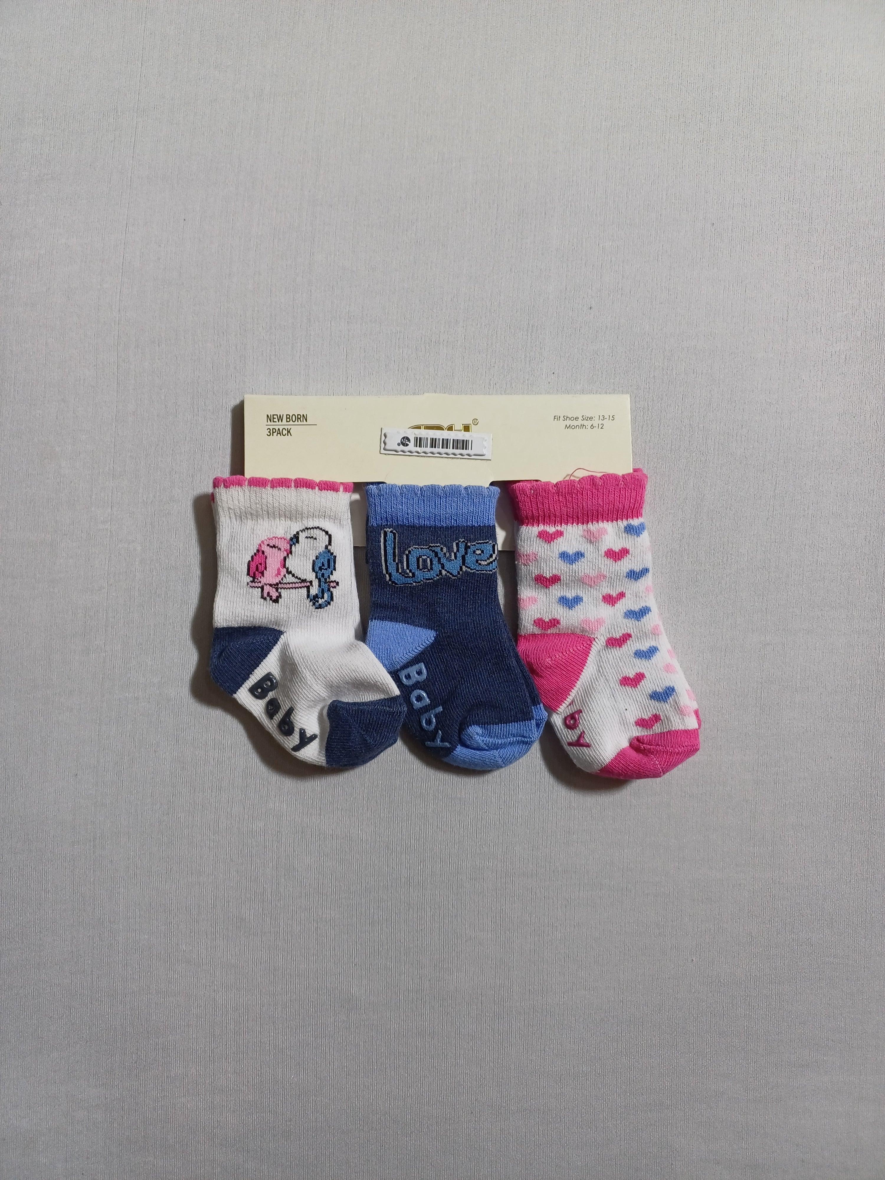 420015 3pcs set girl baby  socks